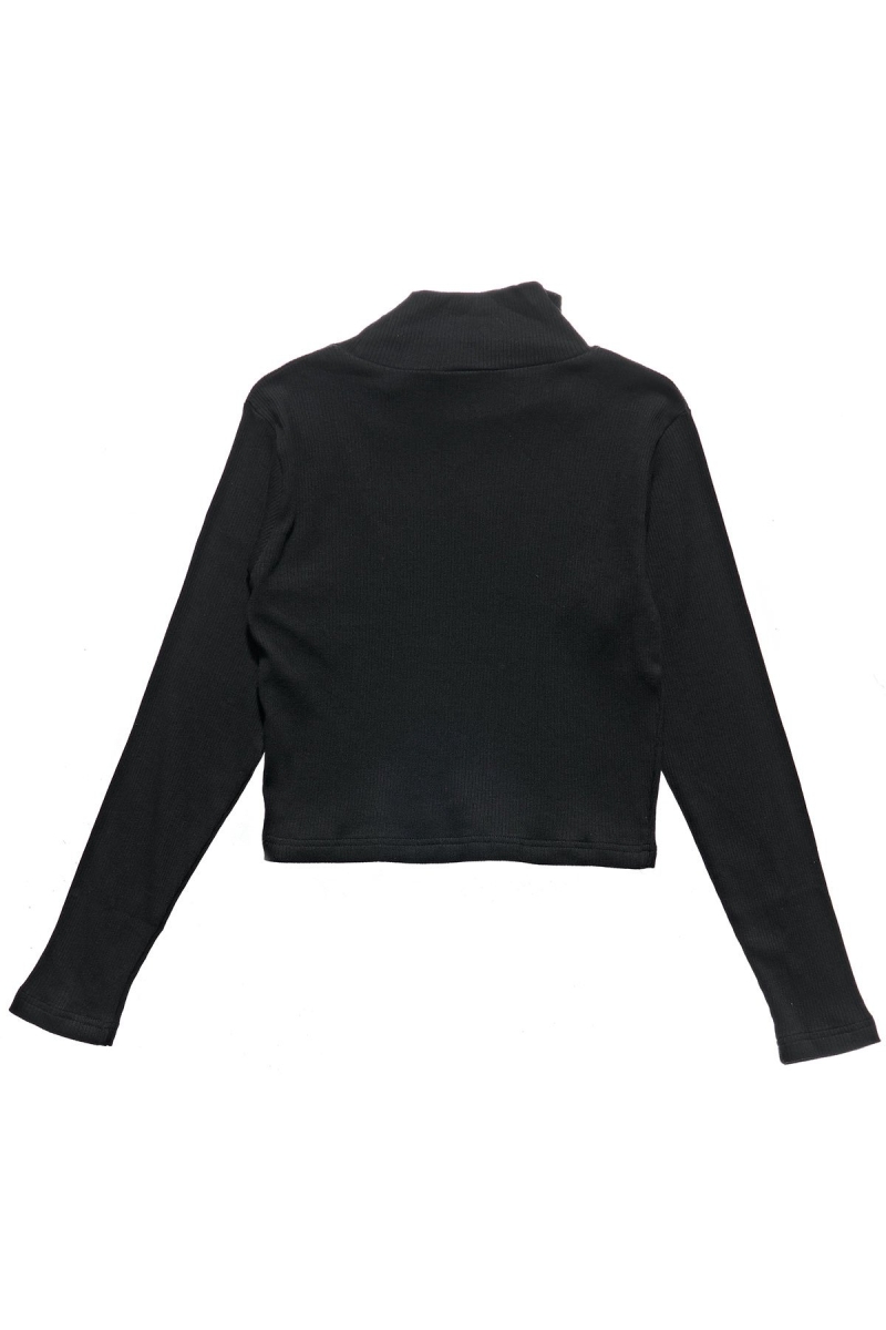 Black Stussy Leigh Turtleneck Women's Sweatshirts | USA000934