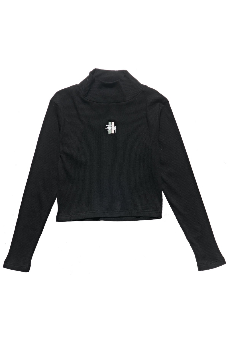 Black Stussy Leigh Turtleneck Women\'s Sweatshirts | USA000934