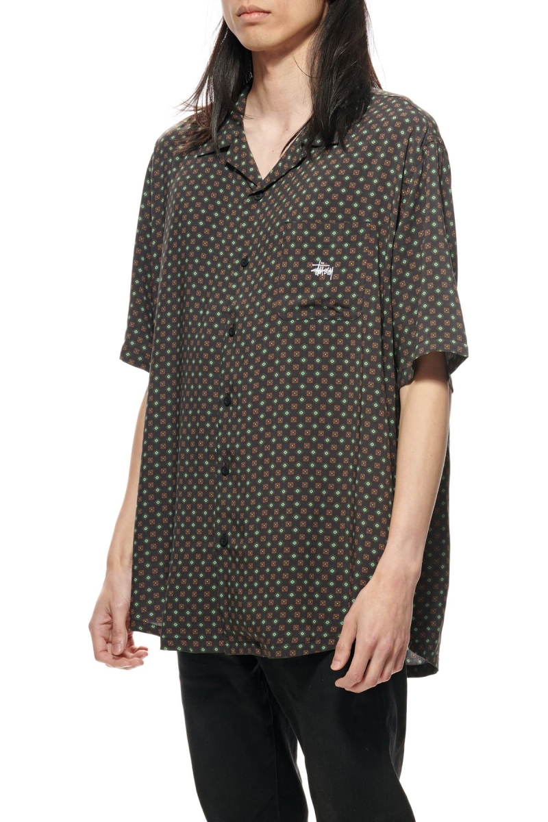 Black Stussy Liberty SS Men's Shirts | USA000316