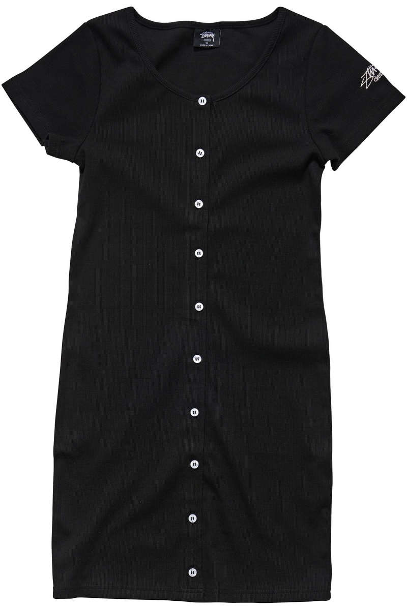 Black Stussy Mission Rib Tee Women\'s Dress | USA000515