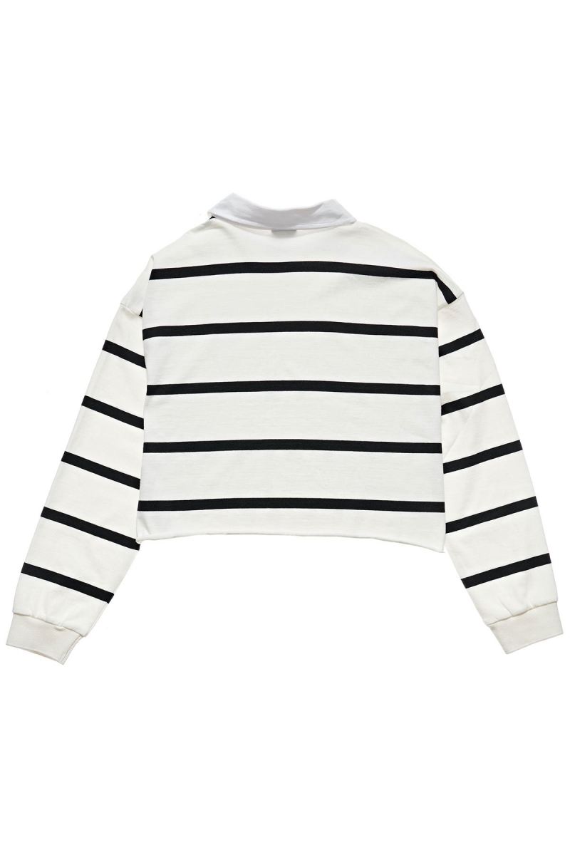 Black Stussy Monaco Stripe Rugby Women's Shirts | USA000326