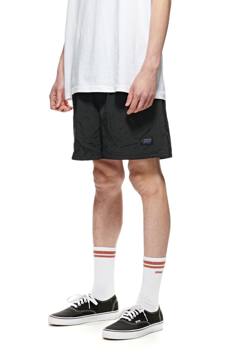 Black Stussy Nylon Big Beach Men's Shorts | USA000654