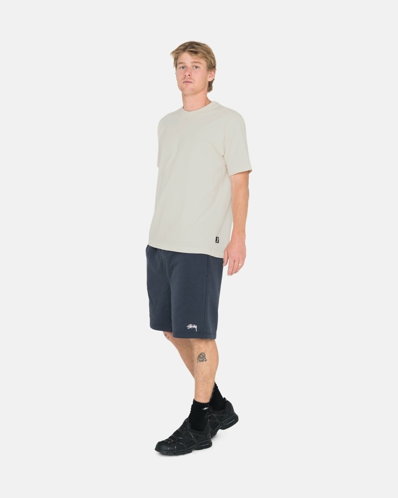 Black Stussy Overdyed Stock Logo Men's Shorts | USA000655