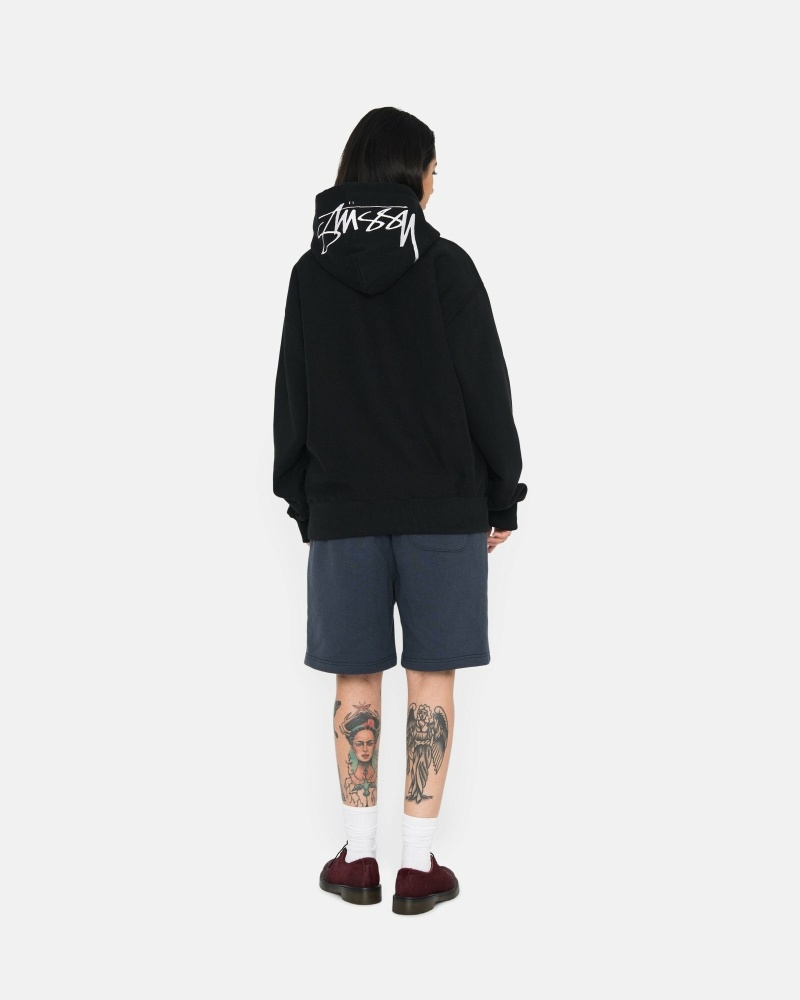 Black Stussy Overdyed Stock Logo Men's Shorts | USA000655