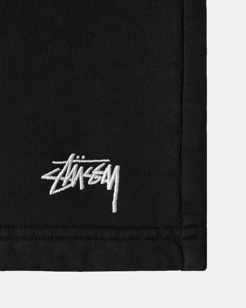 Black Stussy Overdyed Stock Logo Men's Shorts | USA000659