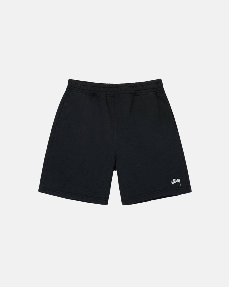 Black Stussy Overdyed Stock Logo Men\'s Shorts | USA000659