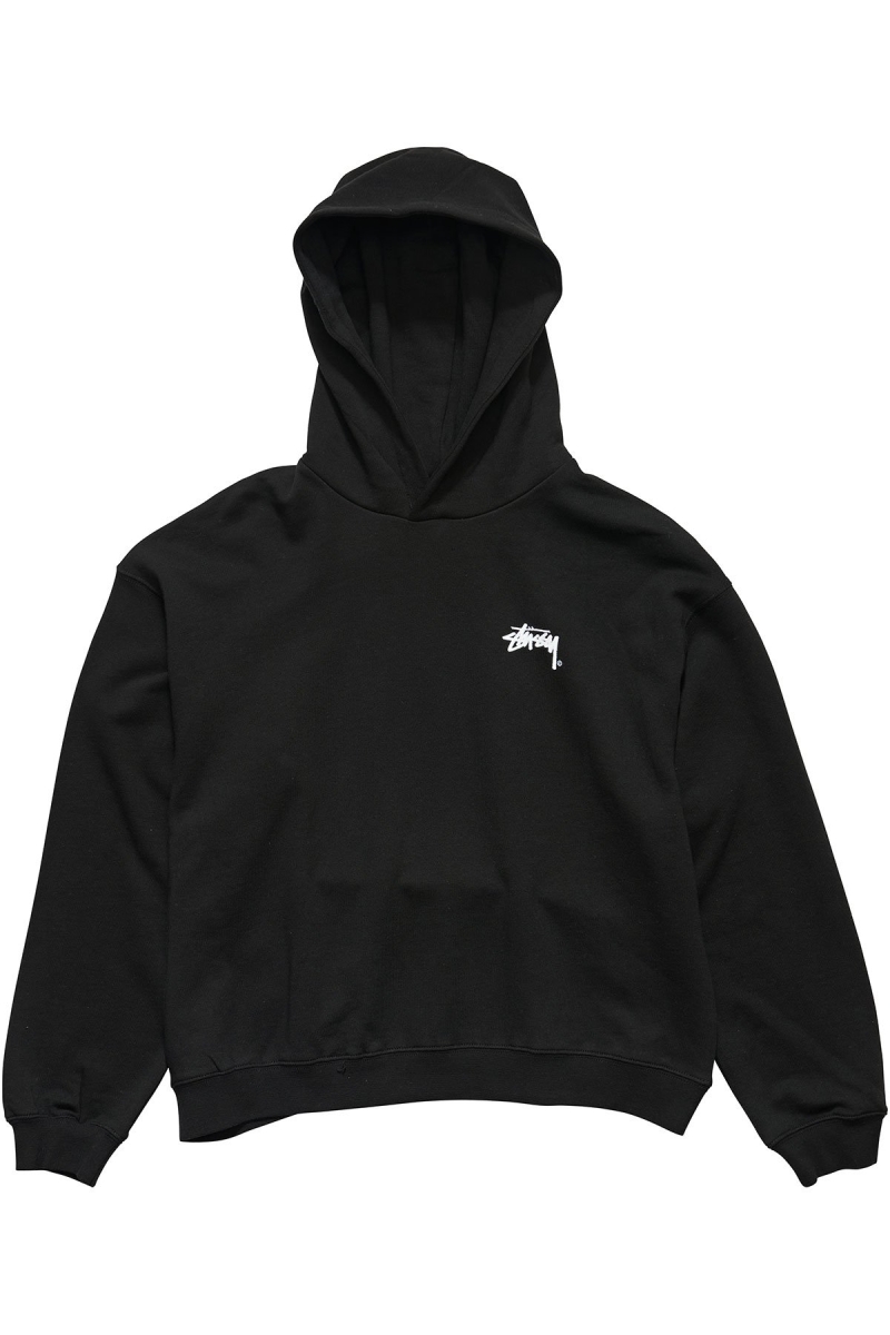 Black Stussy Player Fleece Hood Women\'s Sportswear | USA000781