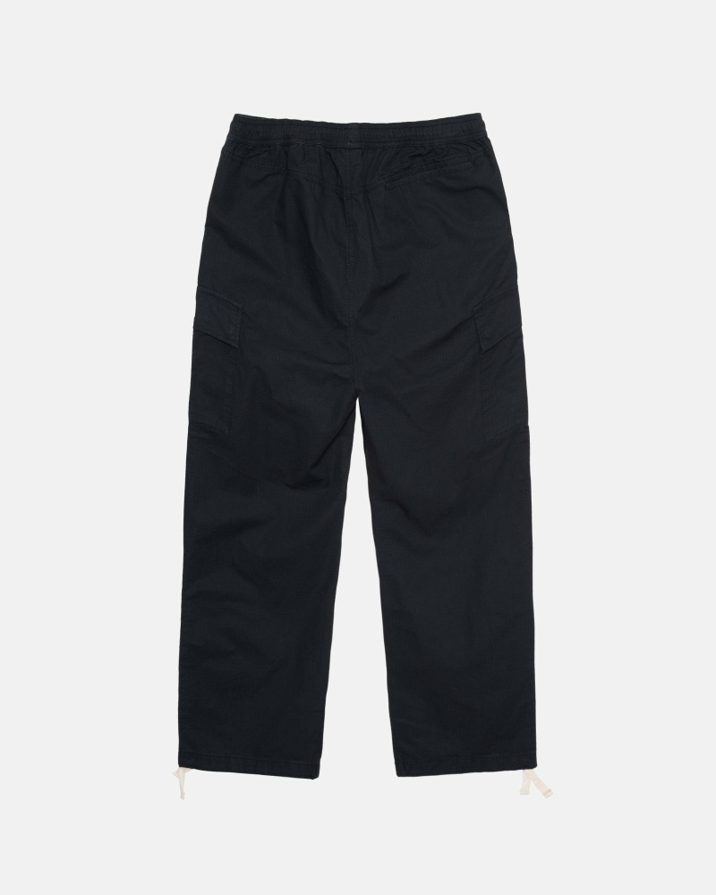 Black Stussy Ripstop Cargo Men's Beach Pants | USA000587