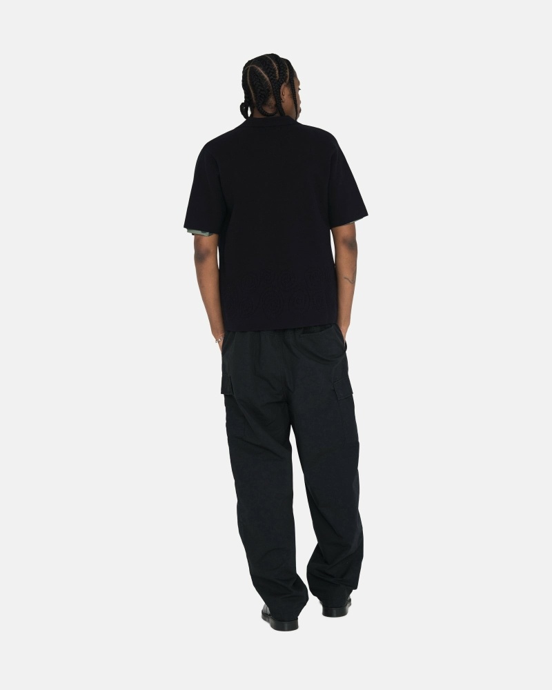 Black Stussy Ripstop Cargo Men's Beach Pants | USA000587