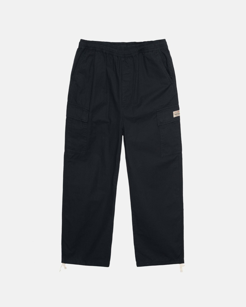 Black Stussy Ripstop Cargo Men\'s Beach Pants | USA000587