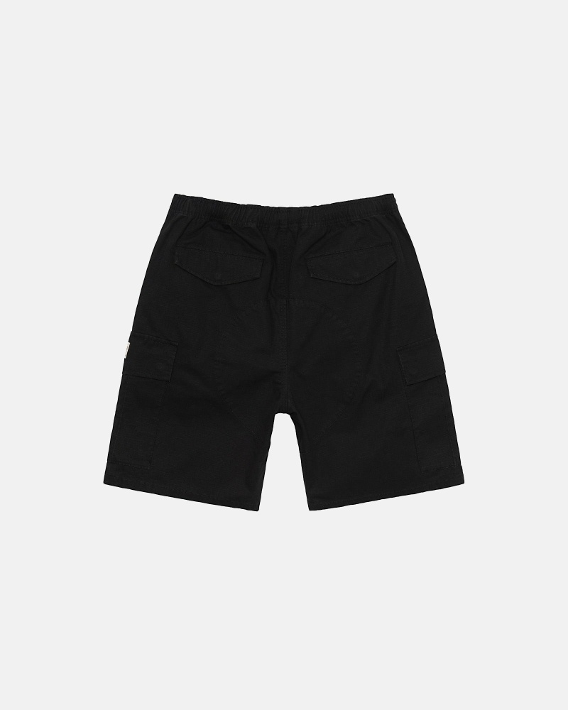 Black Stussy Ripstop Cargo Men's Shorts | USA000671