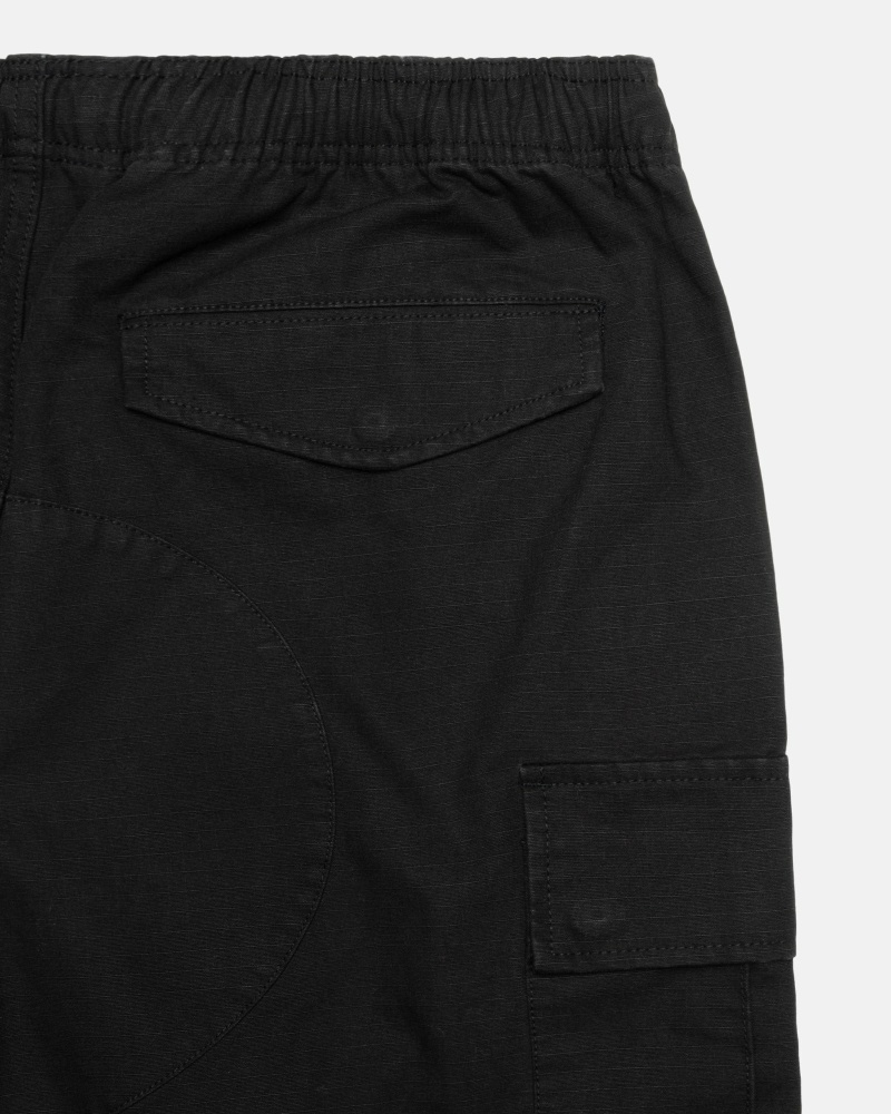 Black Stussy Ripstop Cargo Men's Shorts | USA000671