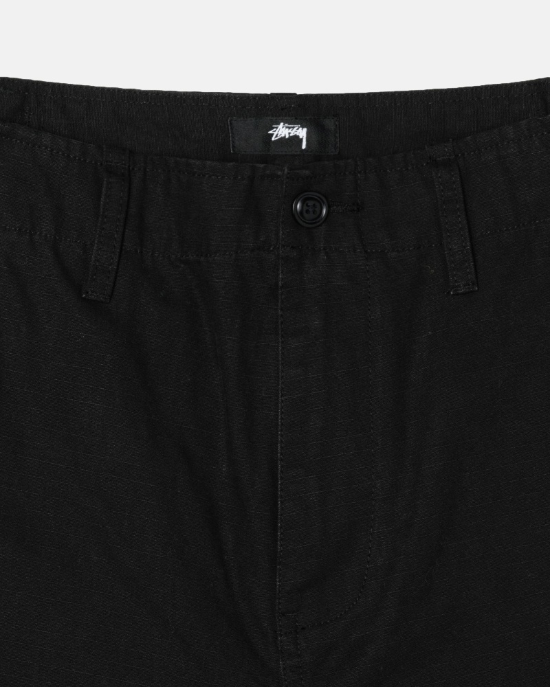 Black Stussy Ripstop Surplus Men's Cargo Pants | USA000590