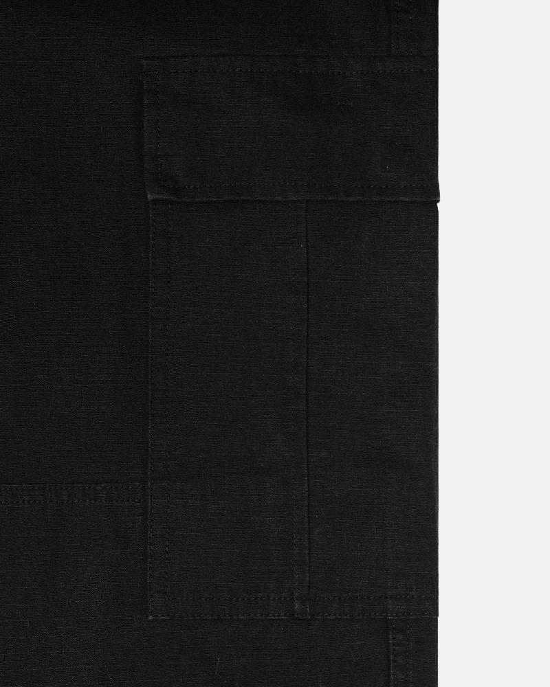 Black Stussy Ripstop Surplus Men's Cargo Pants | USA000590