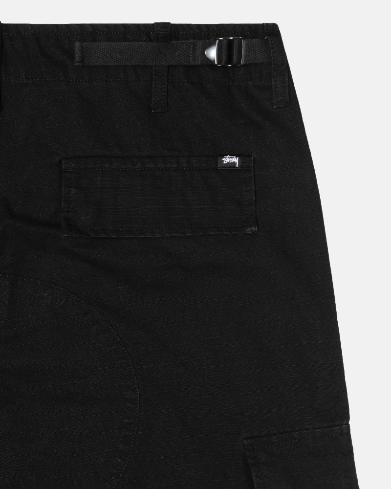 Black Stussy Ripstop Surplus Men's Cargo Pants | USA000590