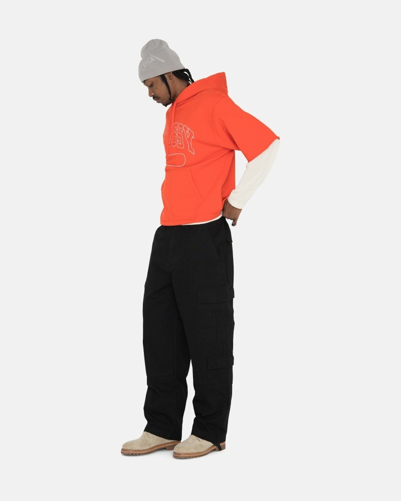 Black Stussy Ripstop Surplus Men's Cargo Pants | USA000590