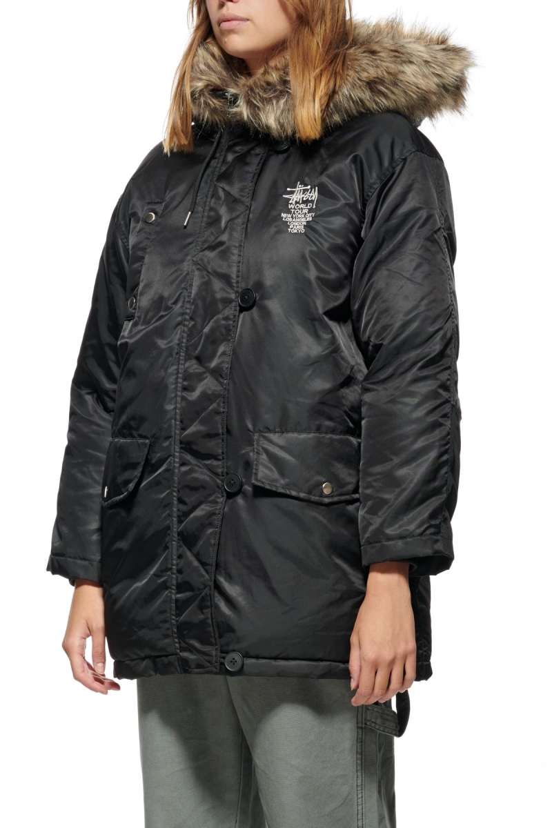 Black Stussy Ryerson Military Women's Jackets | USA000355