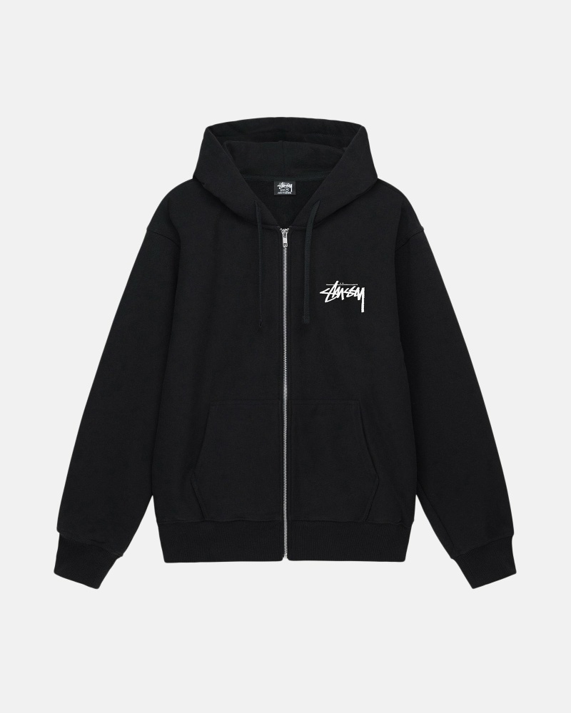 Black Stussy Sara Zip Men's Hoodies | USA000060