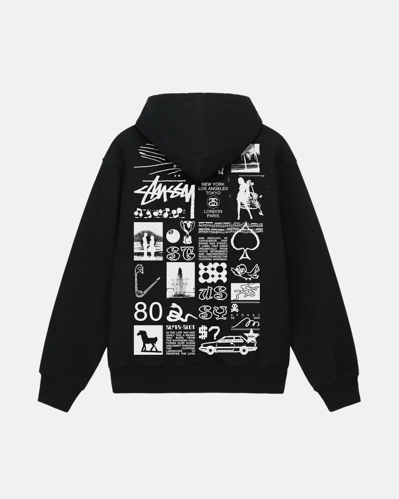 Black Stussy Sara Zip Men\'s Hoodies | USA000060