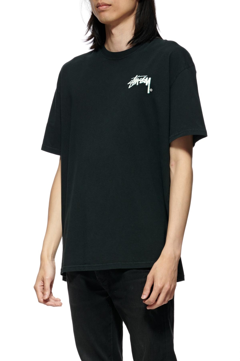 Black Stussy Shadow Stock SS Men's T Shirts | USA000261