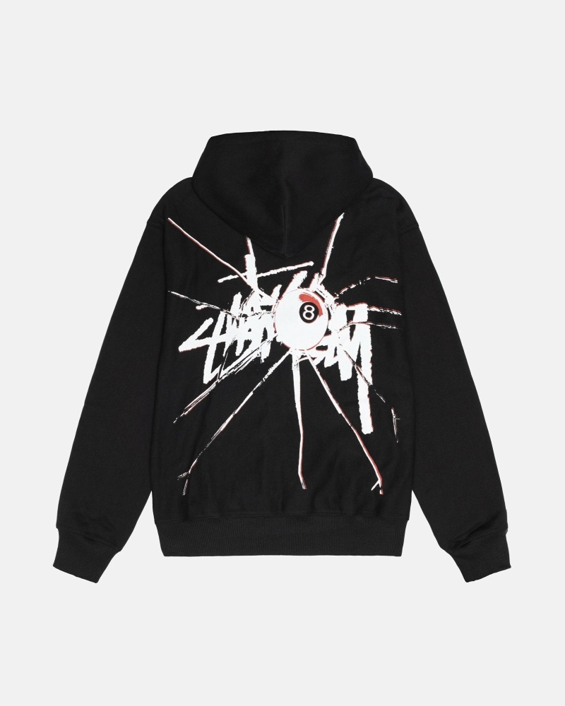 Black Stussy Shattered Zip Men\'s Hoodies | USA000062