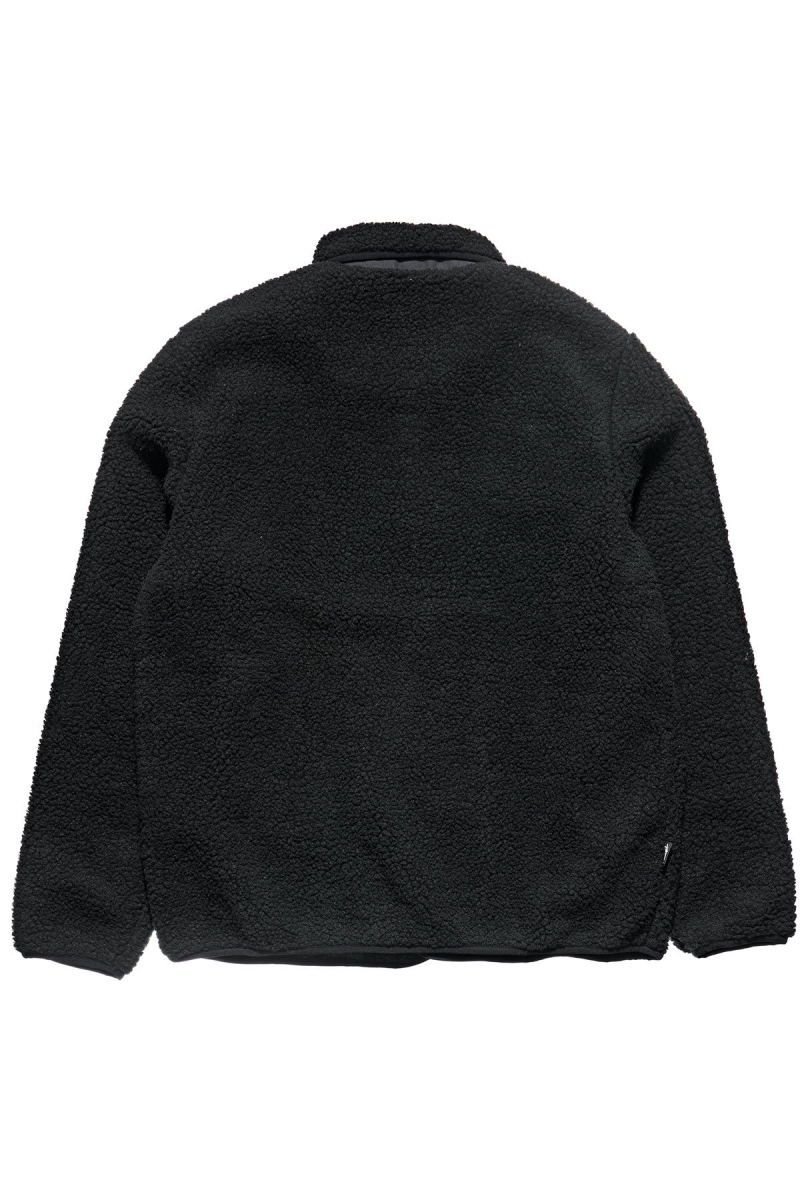 Black Stussy Sherpa Button Down Men's Jackets | USA000357