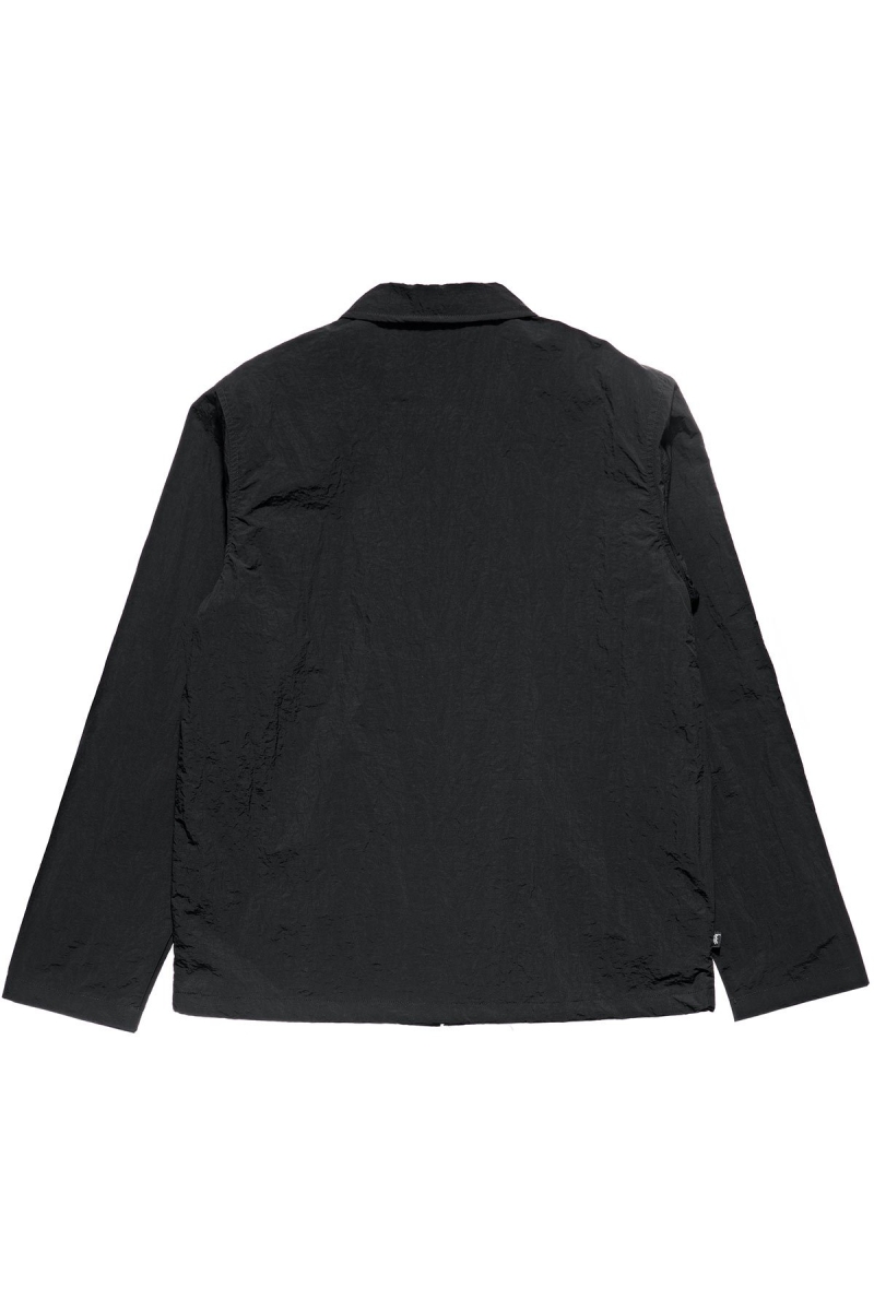 Black Stussy Sid Taslon Men's Jackets | USA000360