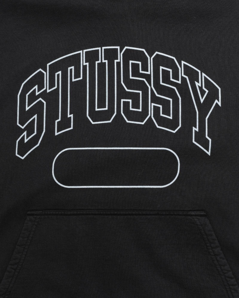 Black Stussy Ss Boxy Cropped Men's Hoodies | USA000071