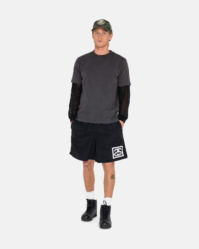 Black Stussy Ss-Link Men's Shorts | USA000683