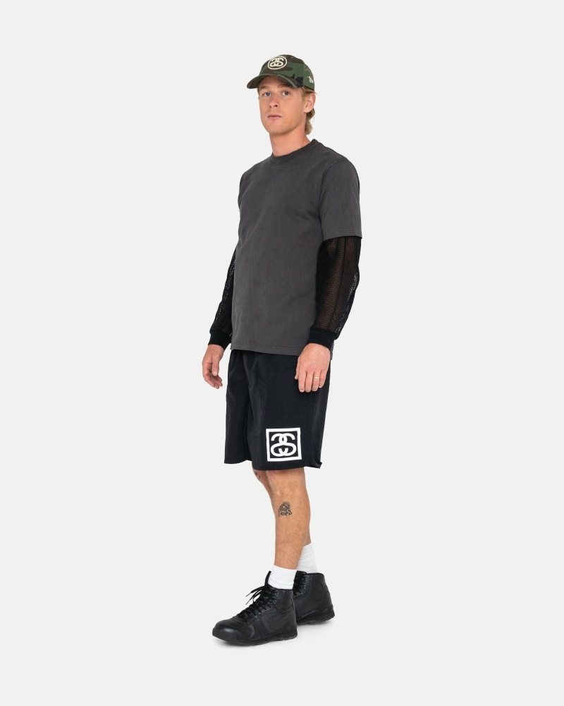 Black Stussy Ss-Link Men's Shorts | USA000683