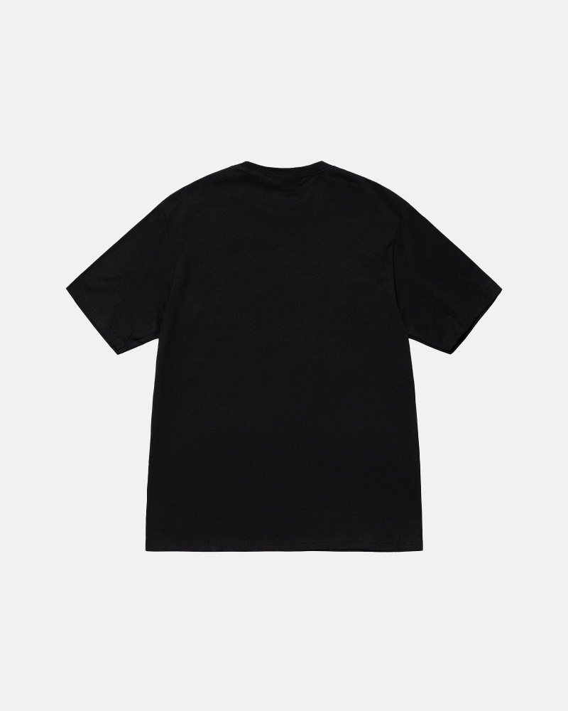 Black Stussy Stamp Men's T Shirts | USA000271