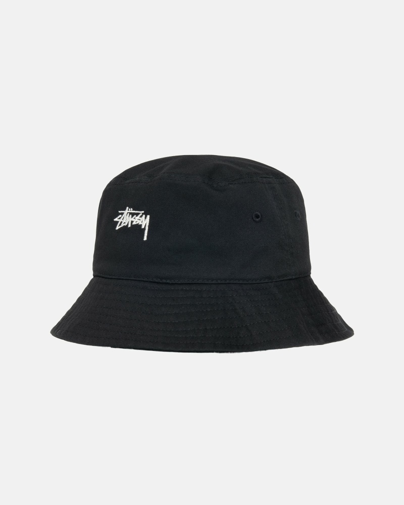 Black Stussy Stock Men's Bucket Hats | USA000482