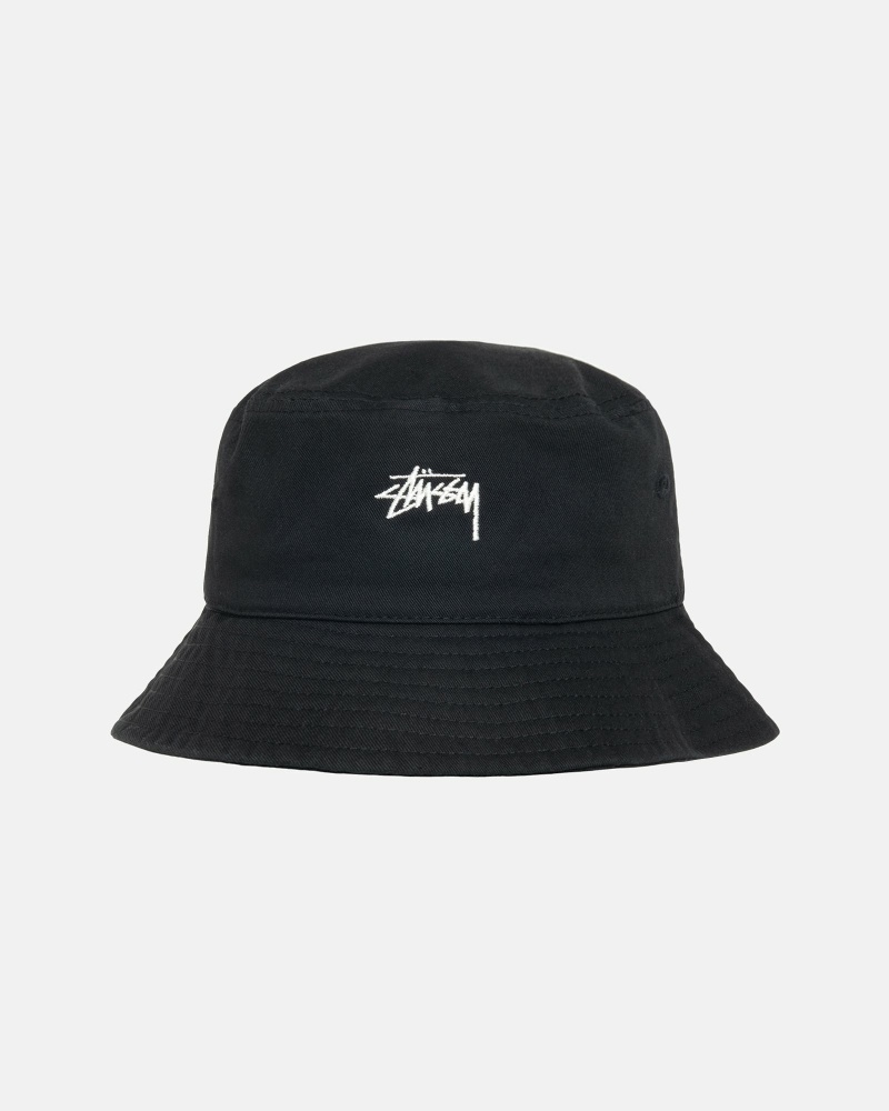 Black Stussy Stock Men\'s Bucket Hats | USA000482