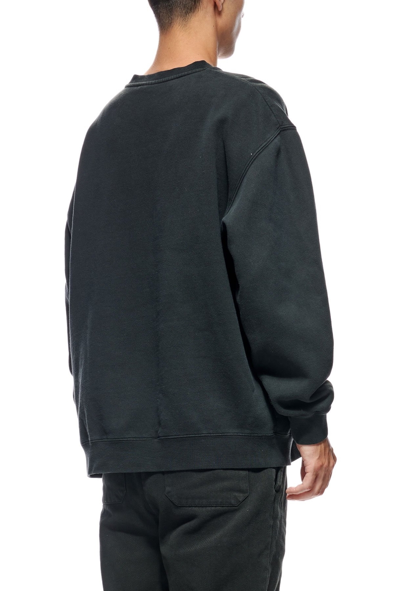 Black Stussy Stock Shadow Crew Men's Sweaters | USA000852