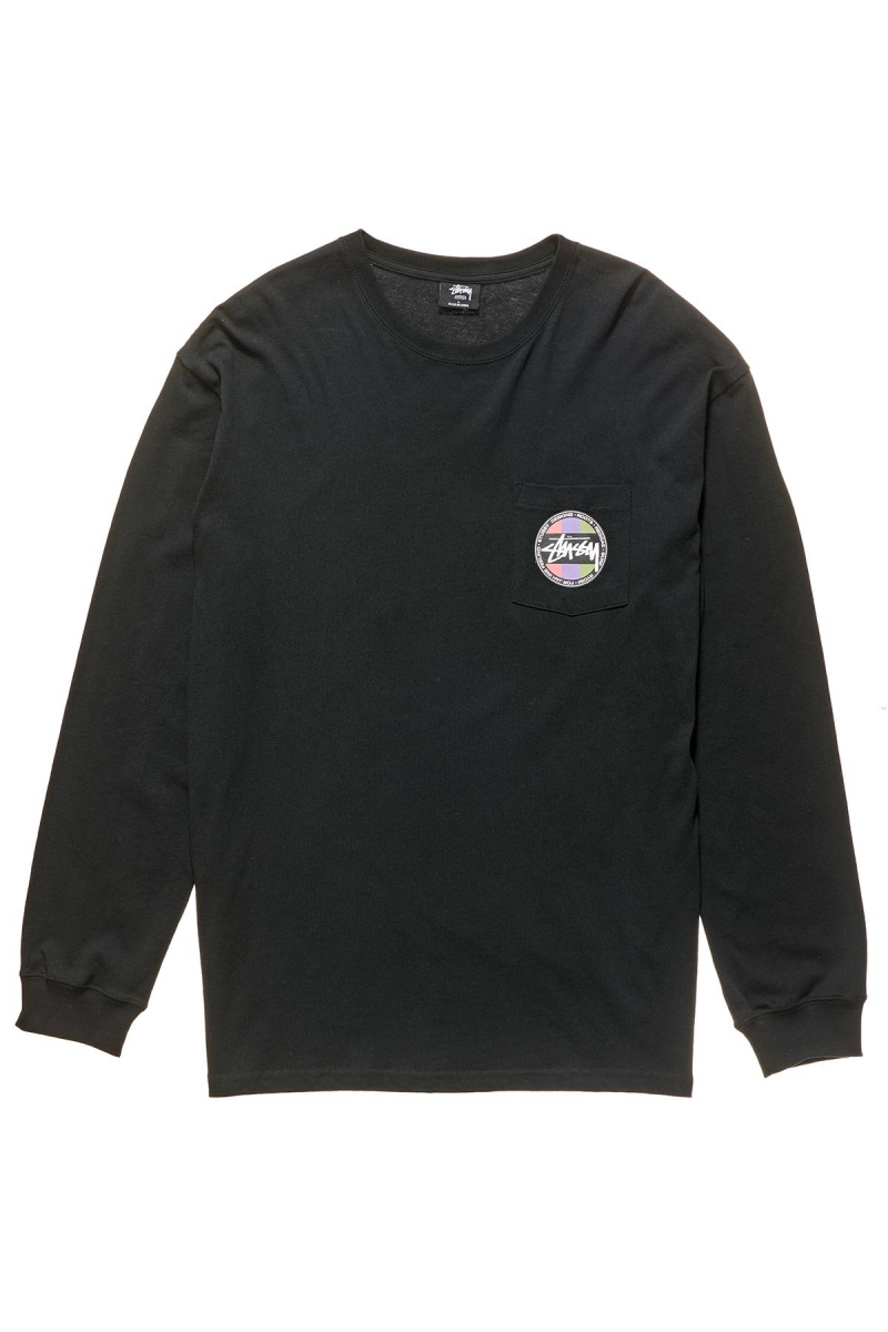 Black Stussy Surf Dot Pocket Tee Men\'s Sweatshirts | USA000957