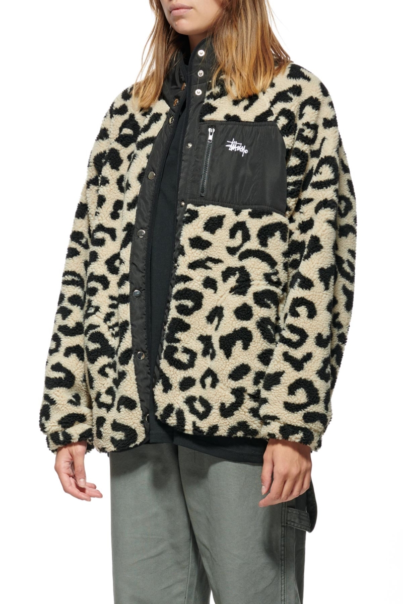 Black Stussy Ventura Sherpa Women's Jackets | USA000364