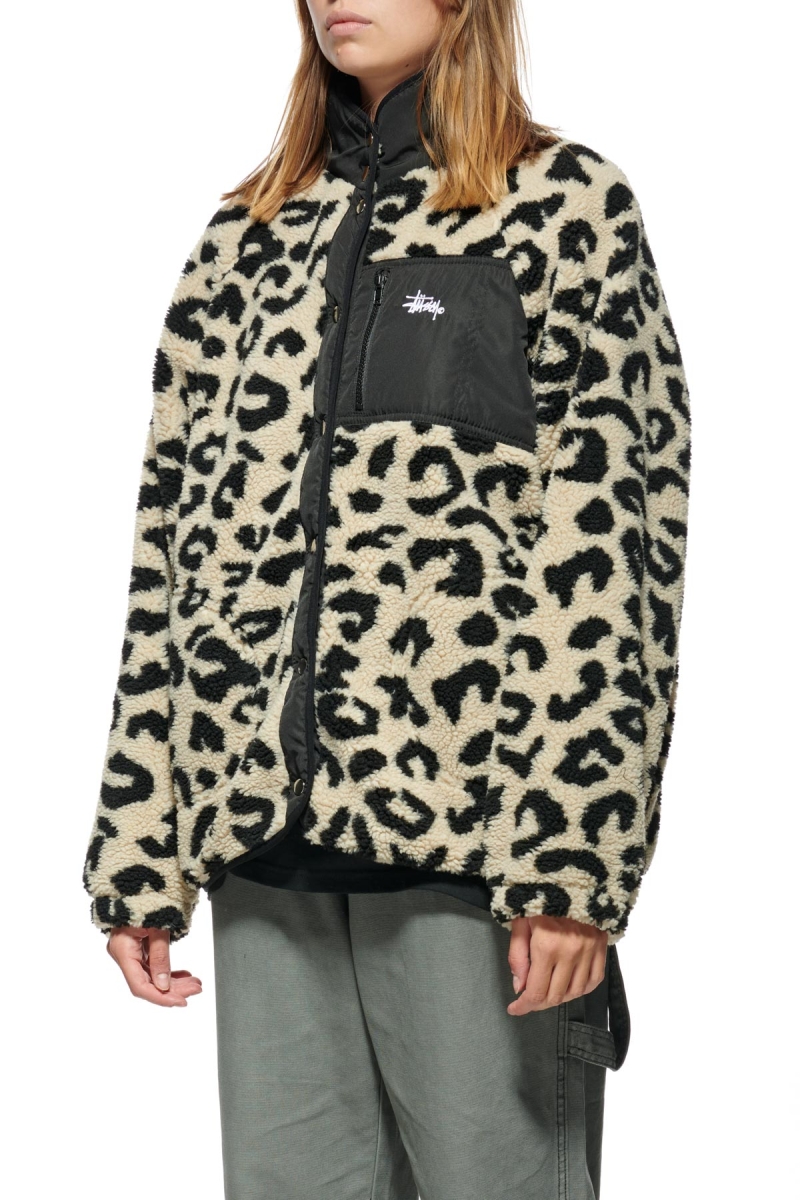 Black Stussy Ventura Sherpa Women's Jackets | USA000364