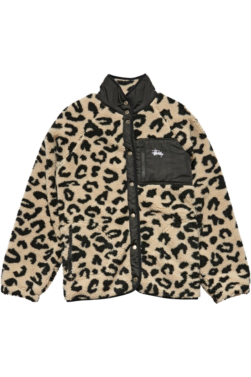 Black Stussy Ventura Sherpa Women\'s Jackets | USA000364