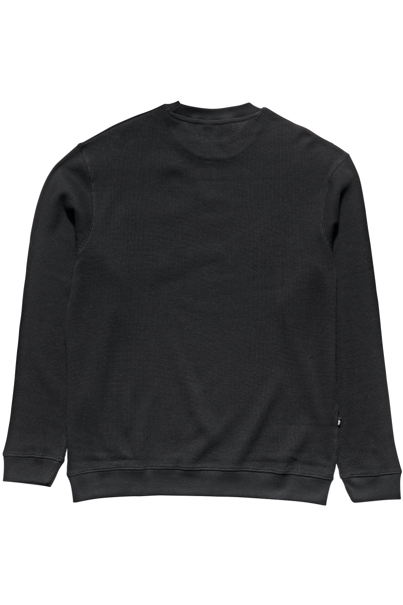 Black Stussy Workwear Waffle Crew Men's Sweaters | USA000864