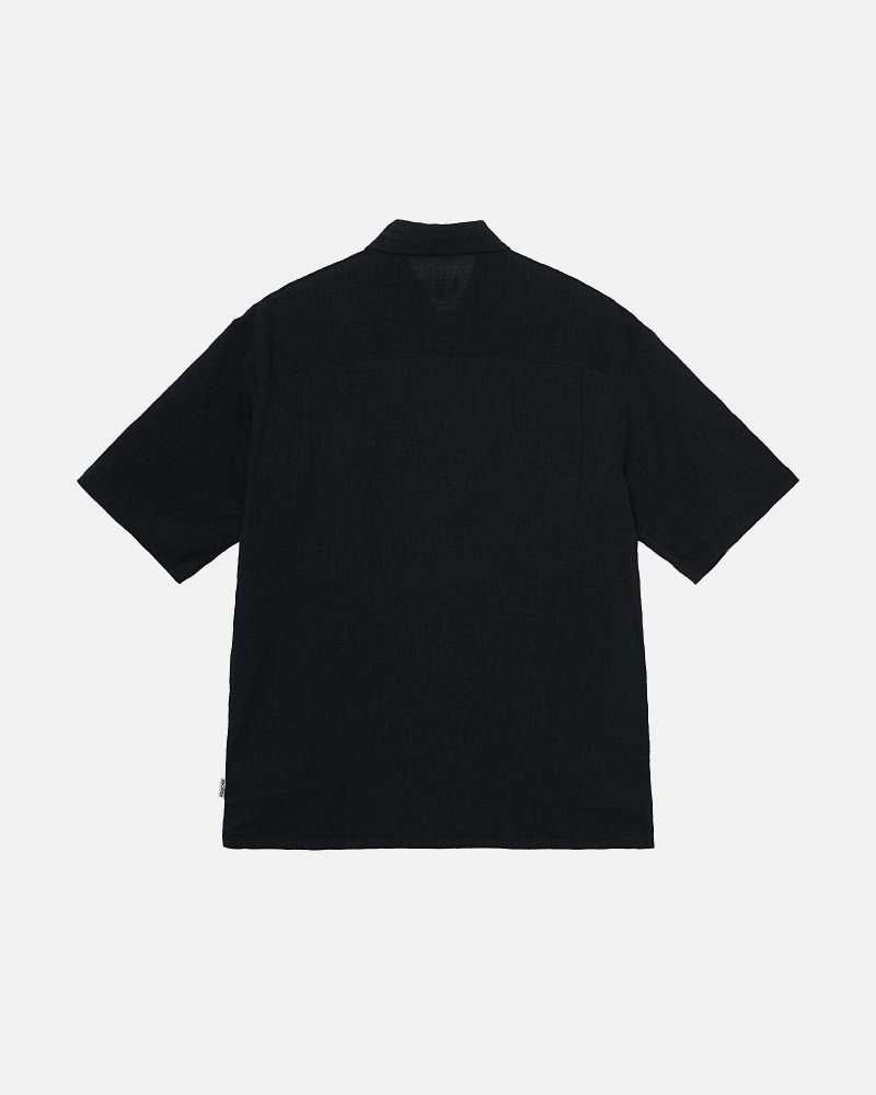 Black Stussy Wrinkly Gingham Ss Men's Shirts | USA000334