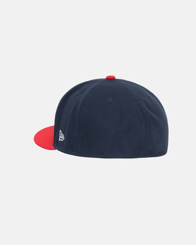 Blue Red Stussy Curly S 59Fifty New Era Men's Caps | USA000433