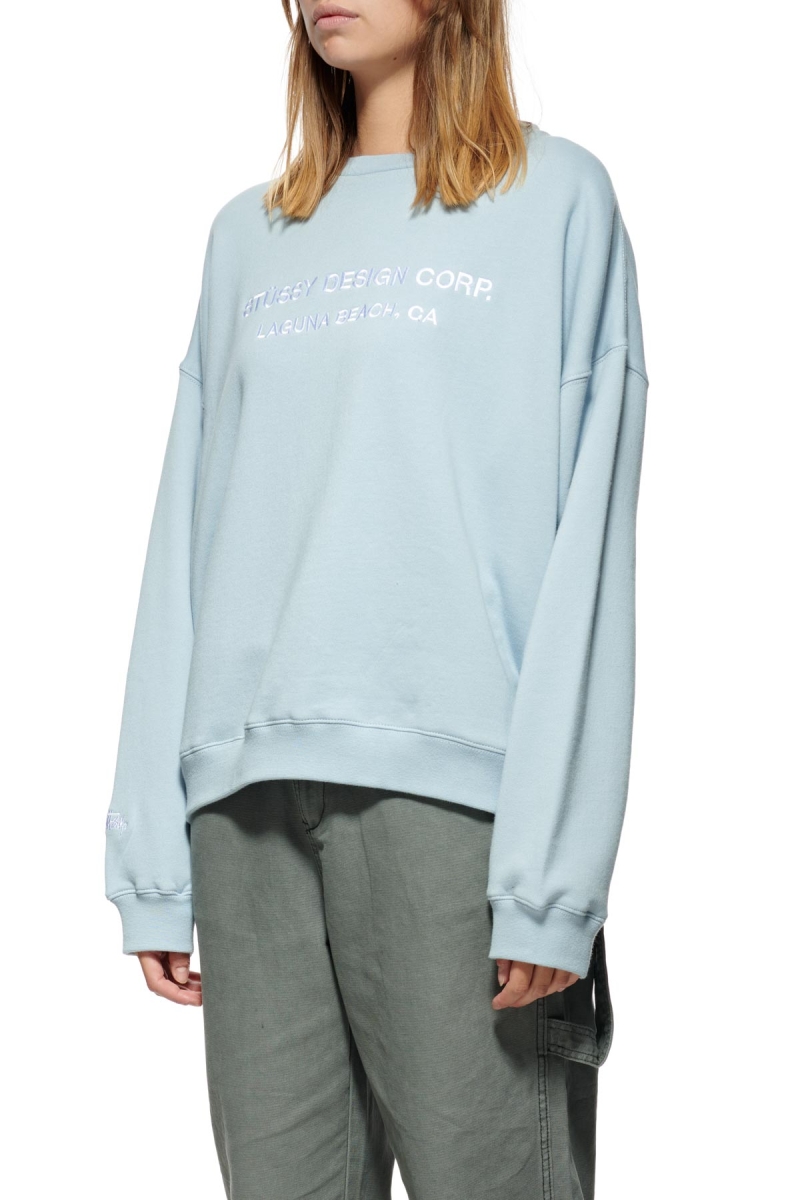 Blue Stussy Alcott OS Crew Women's Sweaters | USA000811