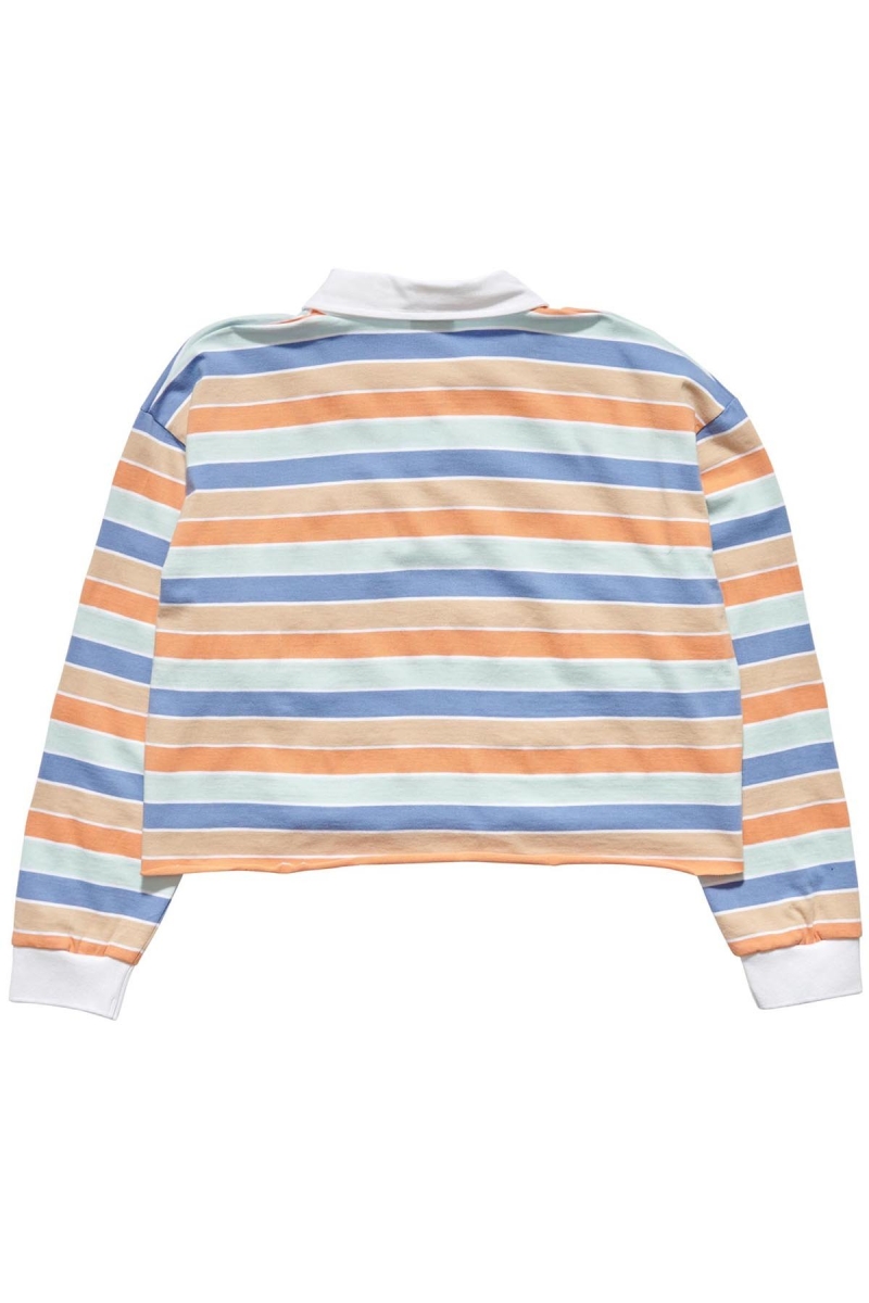 Blue Stussy Anders Stripe Rugby Women's Shirts | USA000291