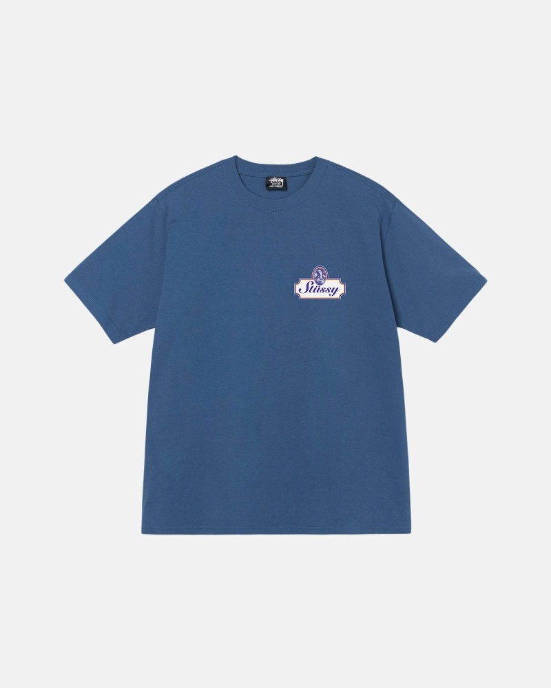 Blue Stussy Authentic Men's T Shirts | USA000095