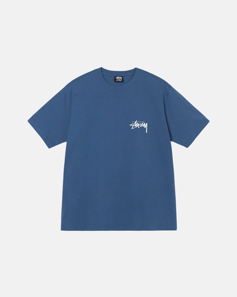 Blue Stussy Authentic New Era Men's T Shirts | USA000093