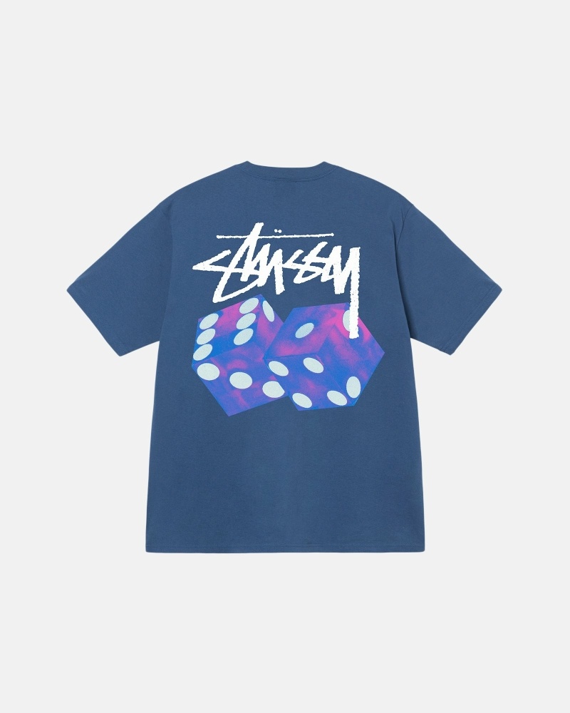 Blue Stussy Authentic New Era Men\'s T Shirts | USA000093