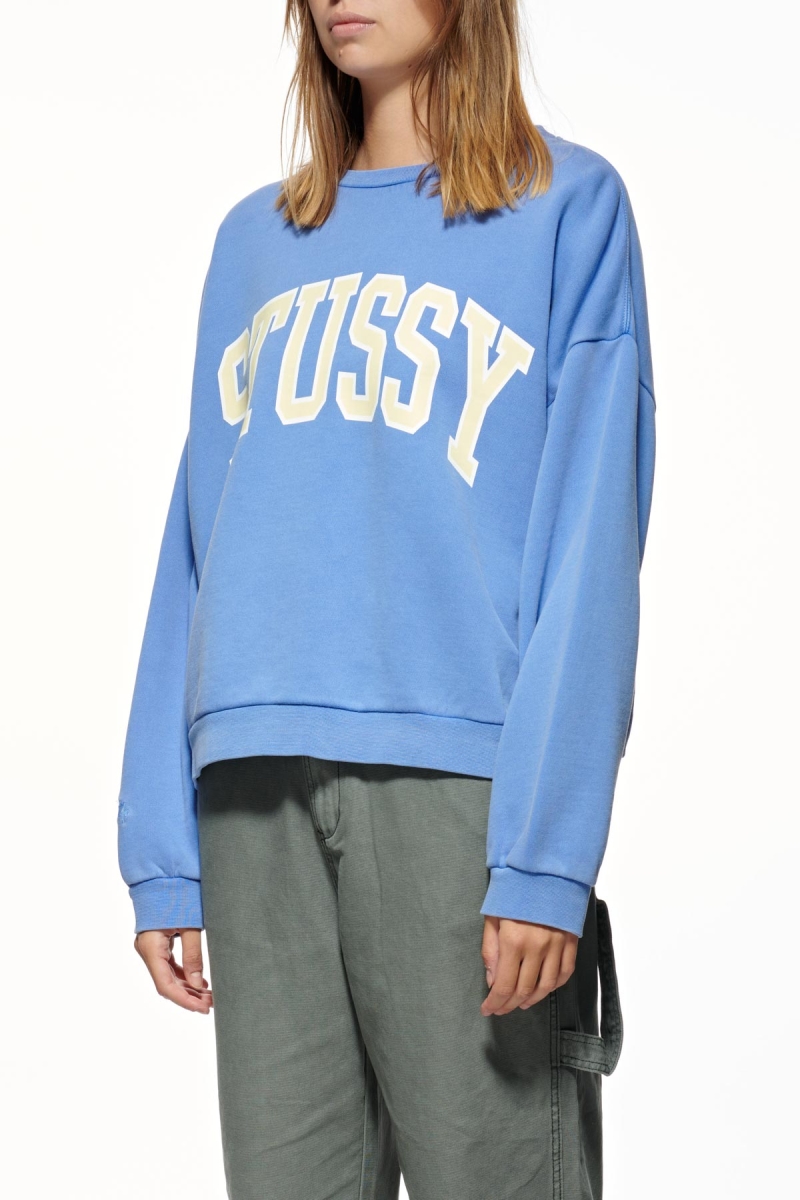 Blue Stussy Campus OS Crew Women's Sweaters | USA000821