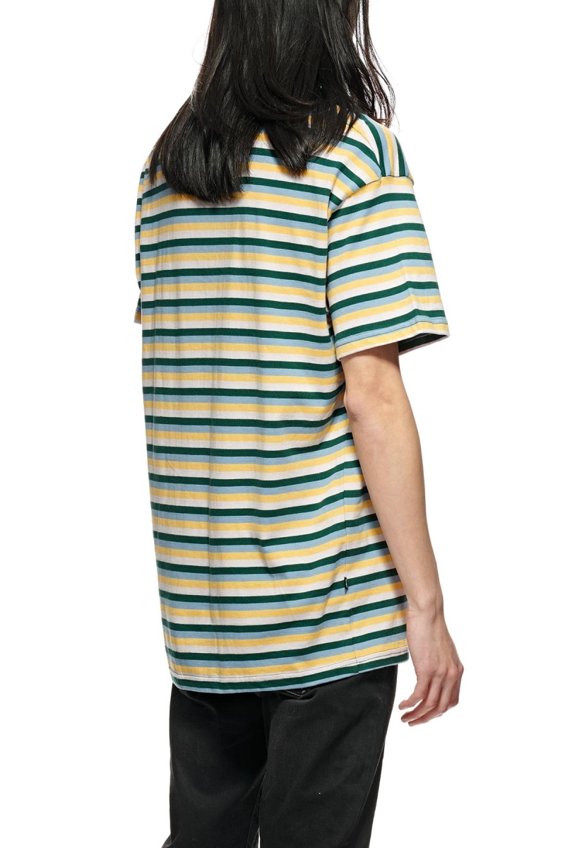 Blue Stussy Classic Stripe SS Men's T Shirts | USA000129