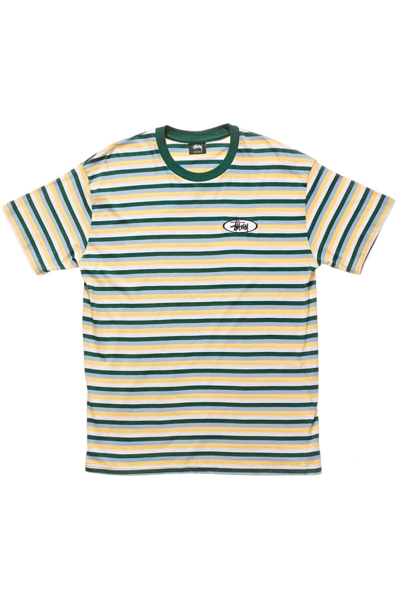 Blue Stussy Classic Stripe SS Men\'s T Shirts | USA000129