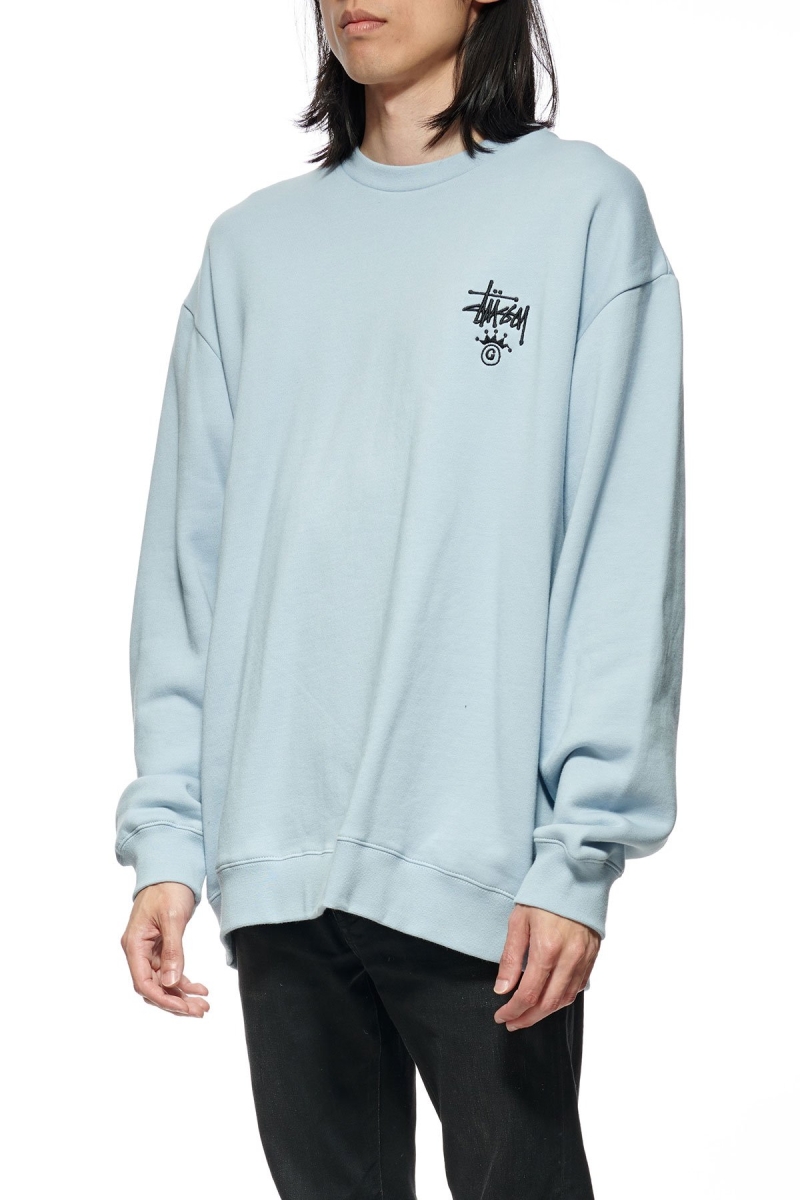 Blue Stussy Copyright Crown Crew Men's Sweaters | USA000829